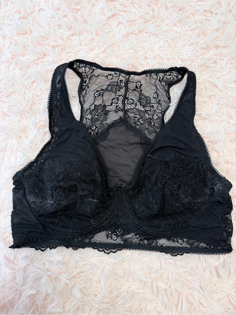 Lace Racerback Bralette in Black - Women Intimates